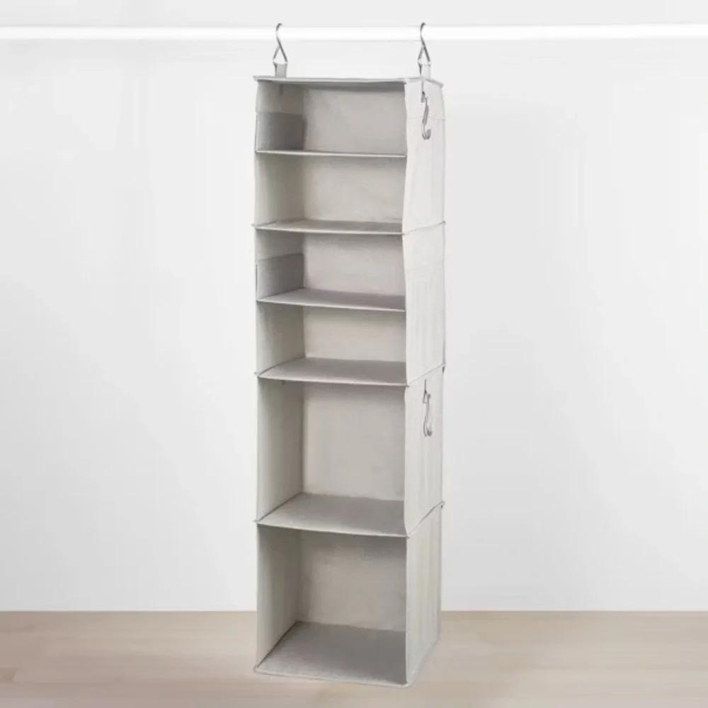Target Hanging Closet Organizer Six Pocket Varying Size Pockets Like New Grey